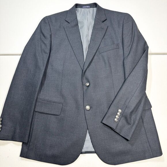 Stafford Other - STAFFORD Mens Charcoal Wool Silver Buttons Blazer Jacket Sport Coat 42 R